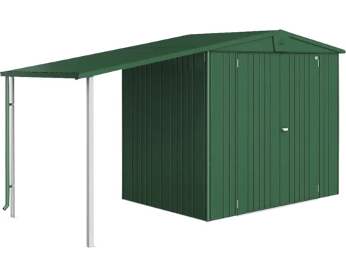 Seitendach Biohort Gerätehaus Europa 150 x 156 cm, grün Gartenschuppen mit Vordach zum Lagern von Gartengeräten und Werkzeugen