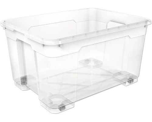 Boîte en plastique Cargo Point Oversize transparent 140 l Boîte de rangement transparente en plastique avec roulettes.