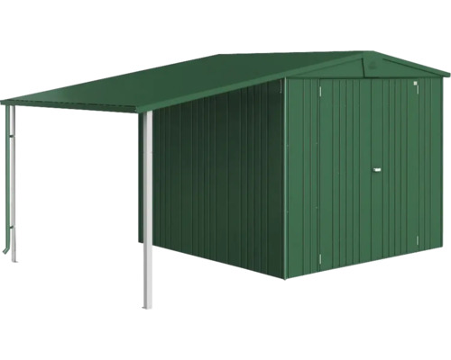 Seitendach Biohort Gerätehaus Europa 150 x 228 cm, grün Gartenschuppen mit Vordach aus Metall