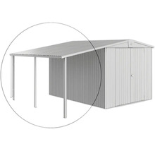 Abri de jardin métallique avec auvent pour ranger outils de jardin et outils