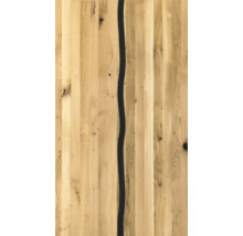 Plateau de table en bois de chêne avec remplissage noir