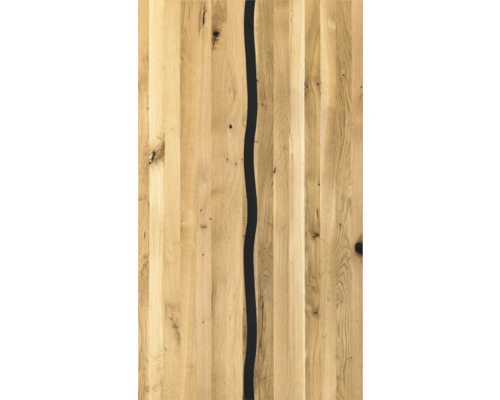 Plateau de table en bois de chêne avec remplissage noir