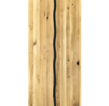 Plateau de table en chêne avec remplissage en résine