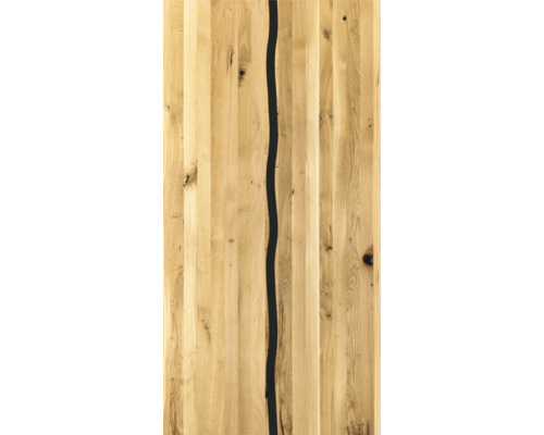 Plateau de table en chêne avec remplissage en résine