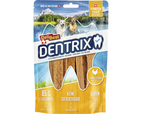 DeliBest Dentrix Hundesnack mit Schweizer Fleisch und Huhn, glutenfrei und ohne Zuckerzusatz