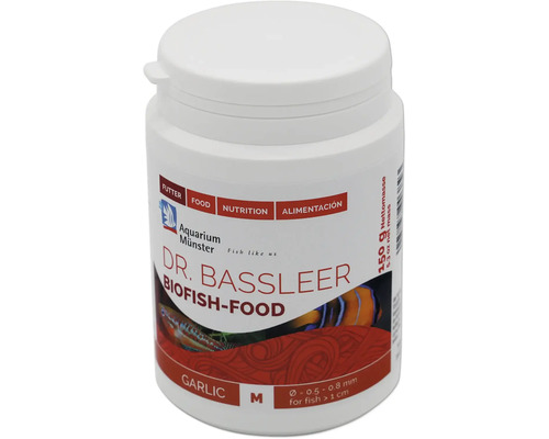 Nourriture pour poissons d'aquarium Aquarium Münster Dr. Bassleer Biofish Food garlic M 150 g Dr. Bassleer Biofish-Food Nourriture pour poissons à l''ail, 150 grammes