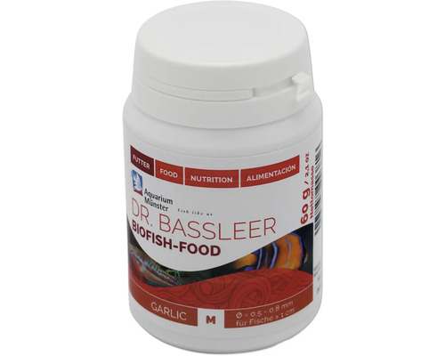 Nourriture pour poissons d'aquarium Aquarium Münster Dr. Bassleer Biofish Food garlic M 60 g Dr. Bassleer Biofish-Food Aliment à l''ail pour poissons d''aquarium, 60 grammes