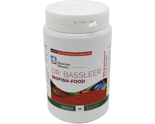 Nourriture pour poissons d'aquarium Aquarium Münster Dr. Bassleer Biofish Food green M 600 g Dr. Bassleer Biofish-Food Green nourriture pour poissons dans une boîte
