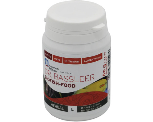 Nourriture pour poissons d'aquarium Aquarium Münster Dr. Bassleer Biofish Food Herbal L 60 g Dr. Bassleer Biofish-Food, boîte d''aliments pour poissons