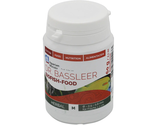 Nourriture pour poissons d'aquarium Aquarium Münster Dr. Bassleer Biofish Food Herbal M 60 g Dr. Bassleer Biofish-Food pour poissons, poids net 60 grammes