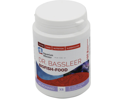 Nourriture pour poissons d'aquarium Aquarium Münster Dr. Bassleer Biofish Food Micronano Xs 150 g Dr. Bassleer Biofish-Food Micronano XS Aliment pour poissons, boîte