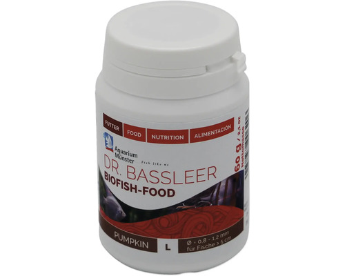 Nourriture pour poissons d'aquarium Aquarium Münster Dr. Bassleer Biofish Food Pumpkin L 60 g Dr. Bassleer Biofish-Food Citrouille nourriture pour aquarium, 60 grammes