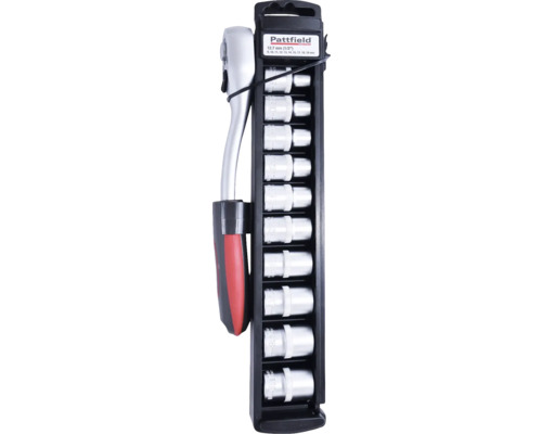 Pattfield Jeu de douilles 12.7 mm avec cliquet et différentes douilles
