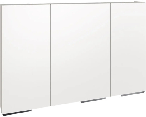 Armoire de toilette Devo Vena 2.0 lxhxp 110x50x53 cm classico stone grey - poignée noire Meuble de salle de bain suspendu blanc avec trois portes