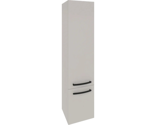 Armoire haute avec deux tiroirs et poignées