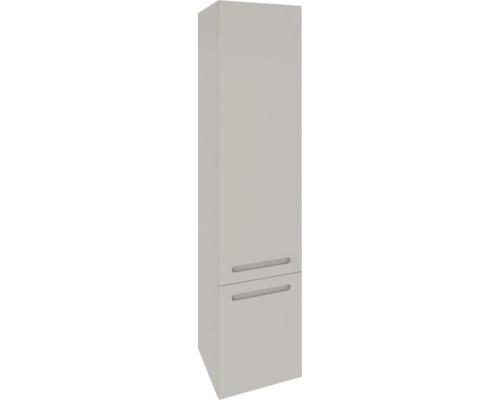 Armoire haute suspendue avec 2 portes Devo Vena 2.0 droite lxhxp 35x150x33 cm classico stone grey poignée fraisée Armoire haute de salle de bain avec deux tiroirs