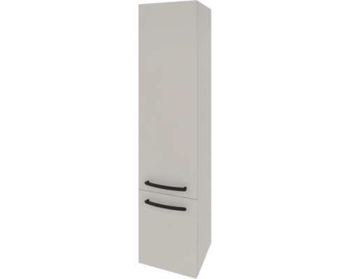 Hängehochschrank mit 2 Türen Devo Vena 2.0 links BxHxT 35x150x33 cm classico stone grey Griff schwarz Hochschrank mit zwei Schubladen und Griffen
