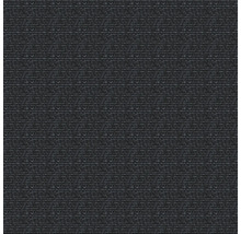 Vue détaillée d'un tapis noir avec une structure côtelée horizontale.