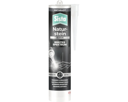 Silicone pour pierre naturelle Sista anthracite 280 ml Sista Mastic silicone pour pierre naturelle anthracite