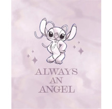 Illustration avec l'inscription 'Always an Angel' et un personnage de dessin animé