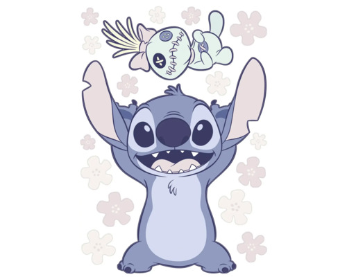 Illustration von Stitch mit einer Stoffpuppe