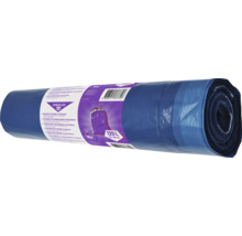 Rouleau de sacs poubelles bleus avec cordon de serrage, 10 pièces, 120 litres