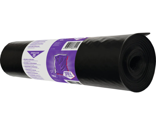 Rouleau de sacs poubelles noirs, 10 pièces, 120 litres