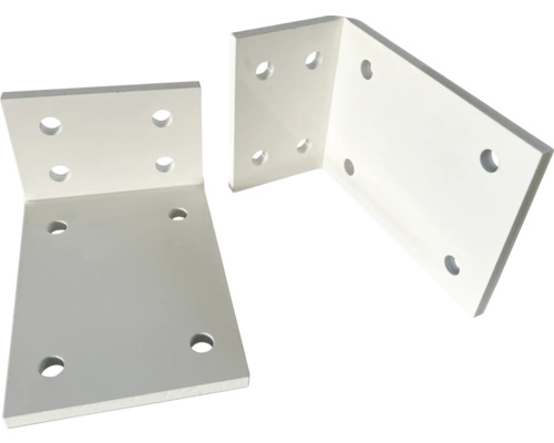 Support de fixation au plafond SOLUNA pour store banne à coffre intégral Exclusiv blanc (lot=2pces) Équerre de fixation en métal avec trous de montage, deux pièces
