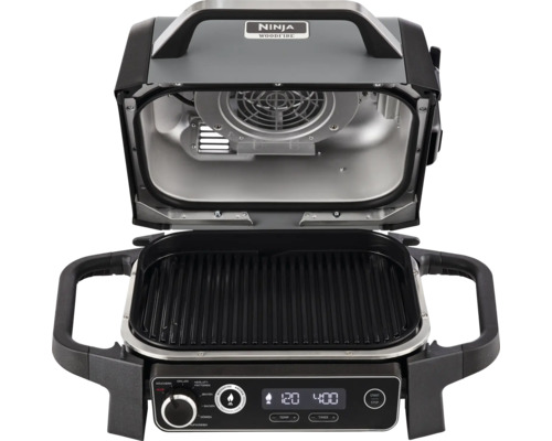 Offener Elektrogrill mit Grillrost und digitalem Bedienfeld