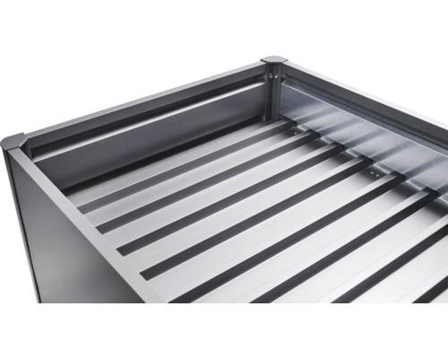 Fond intermédiaire jardinière surélevée biohort T. 1x0,5 Tiroir en acier inoxydable avec fond à lamelles pour meubles de cuisine
