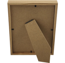 Rückseite eines Bilderrahmens aus Holz mit Aufsteller