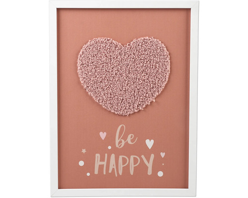 Image décorative avec l''inscription Soyez heureux et un motif de cœur