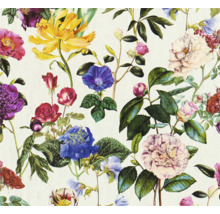Blumentapete mit Rosen, Hortensien und anderen Blüten