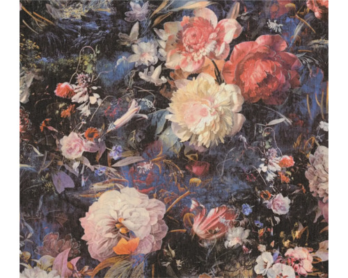 3D Pop.up Panel selbstklebend 79184-5 Vintage Blumen 2,50 x 0,52 m Blumenmuster Tapete mit Pfingstrosen und floralen Elementen