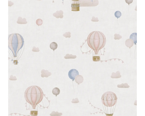 Tapete mit Heißluftballons und Wolken Muster