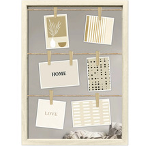 Cadre photo décoratif avec cordons et pinces pour suspendre des photos