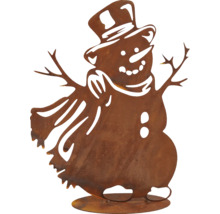 Schneemannfigur aus Metall für den Aussenbereich