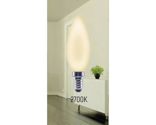 Kerzenlampe mit E14 Sockel und 2700 Kelvin Farbtemperatur