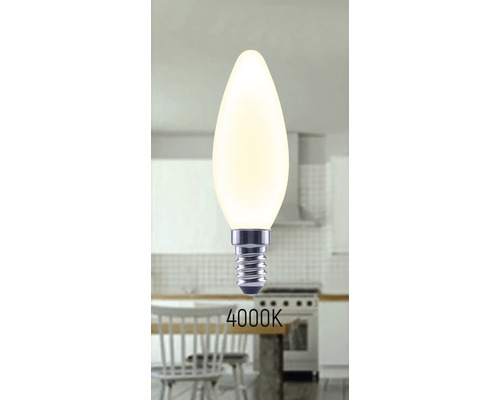 Kerzenlampe mit E14-Sockel und 4000 Kelvin Lichtfarbe
