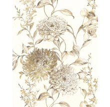 Papier peint floral avec motif de fleurs et de feuilles