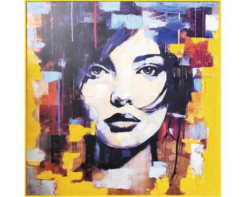 Image peinte d''une femme avec cadre