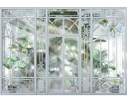 Cloison vitrée avec plantes