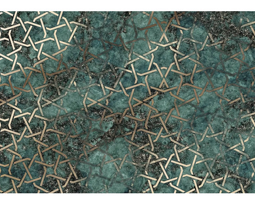 Tapete mit geometrischem Muster auf marmoriertem Hintergrund