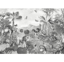 Illustration d'un paysage avec différents animaux