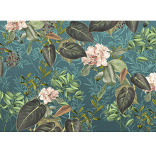 Tapete mit Blumen- und Blätterdesign