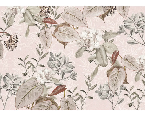 Papier peint décoratif avec motif floral et végétal