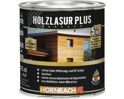 Lasure pour bois HORNBACH Plus Konsta gris argent 375 ml Boîte de lasure pour bois Plus avec des propriétés telles que la protection UV et l'hydrofugation