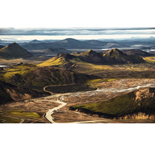 Vue de paysage avec montagnes et rivière