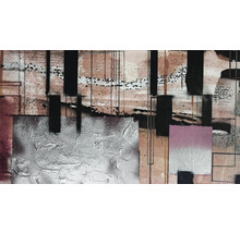 Peinture abstraite avec formes géométriques et textures