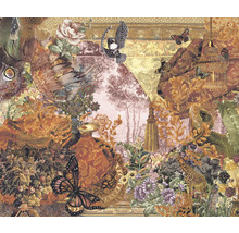 Collage avec divers animaux, plantes et éléments décoratifs